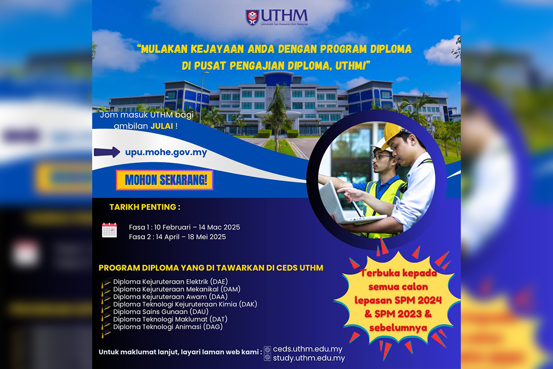 Permohonan Diploma UTHM Ambilan Julai 2025