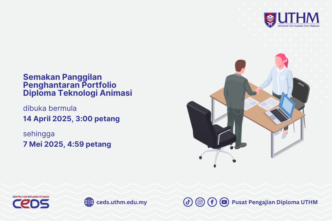 Semakan Panggilan Penghantaran Portfolio Diploma Teknologi Animasi