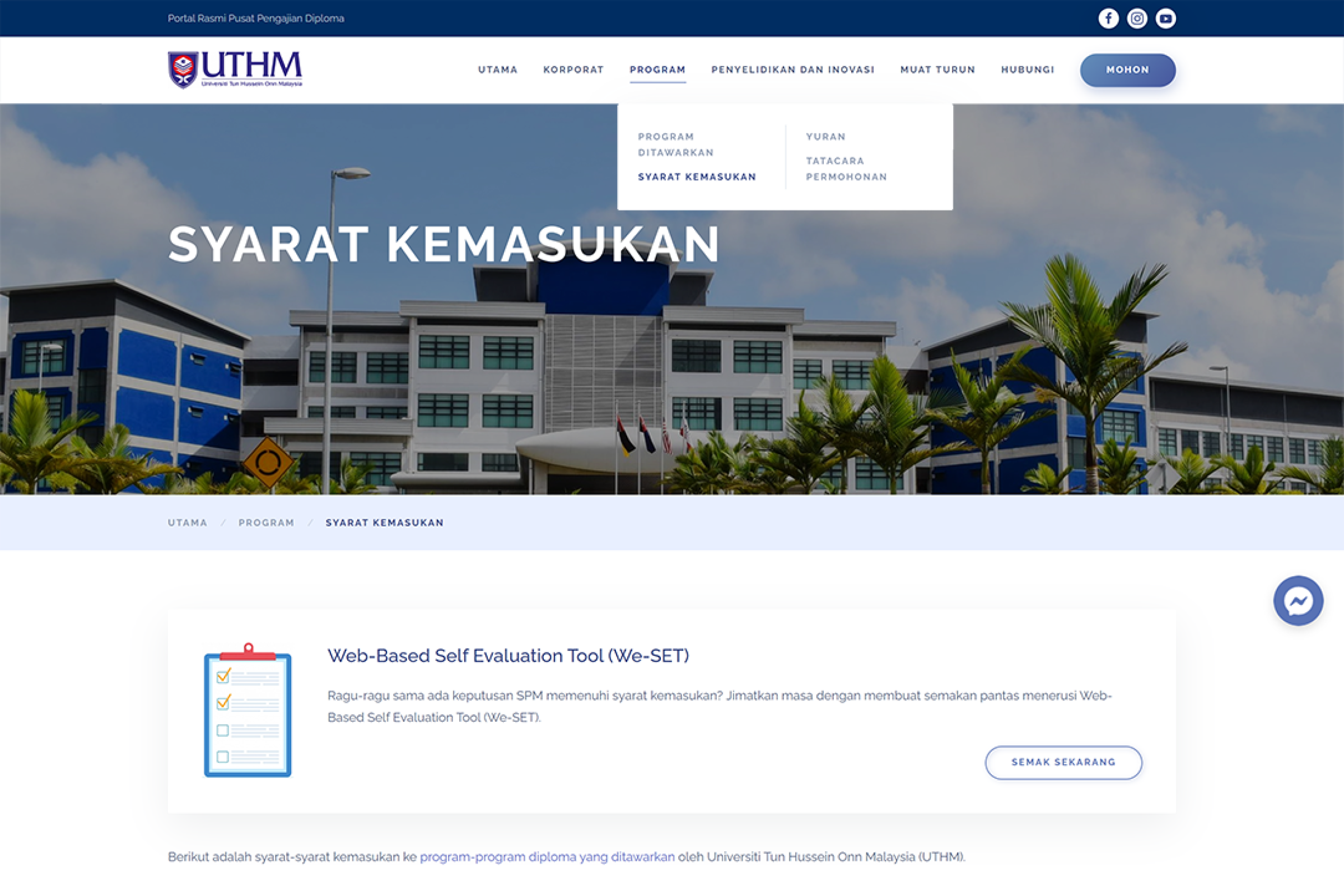 CeDS Hasilkan We-SET, Bantu Lepasan SPM Pilih Diploma UTHM Dengan Tepat