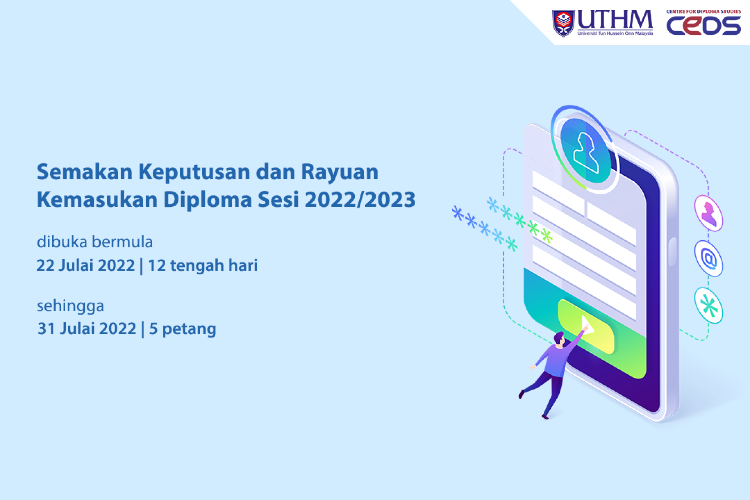 Semakan Keputusan dan Rayuan Kemasukan Diploma Sesi 2022/2023